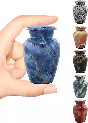 Marble Finish Metal Keepsake Urn - Mini Cremation Urn For Human Or Pet Ashes - T • $22.46