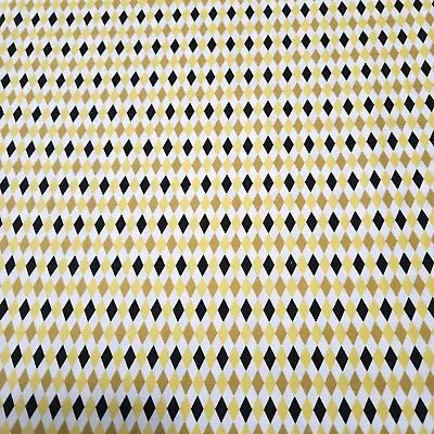 Harlequin BTY Michael Miller Yellow Black White Small Diamond Print • $7.99