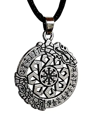 Helm Of Awe Necklace Invincible Aegishjalmur Asatru Pendant Viking Norse & Boxed • $14.35