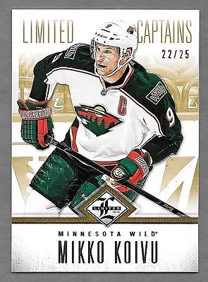 12/13 Panini Limited Captains Gold Parallel #164 Mikko Koivu #22/25 • $8.78