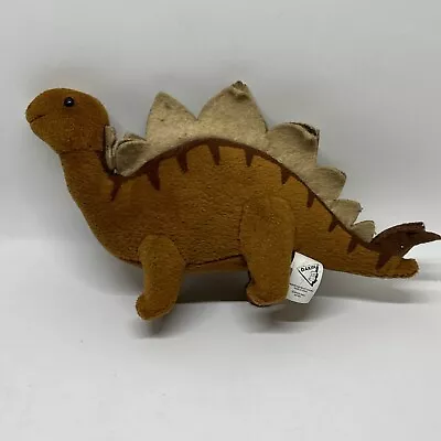 VINTAGE DAKIN 7” BROWN STEGOSAURUS DINOSAUR PLUSH Brown Stuffed Animal RA24 • $7.49