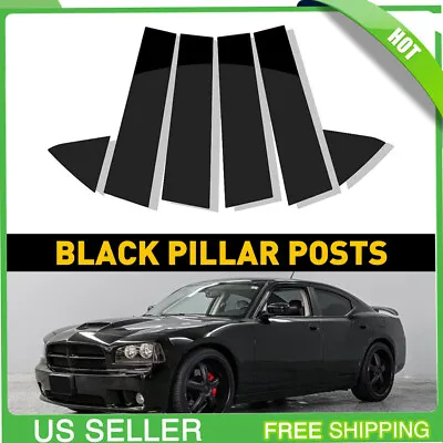 6X For 2006-2010 Dodge Charger Door Pillar Post Trim Gloss Black Car Accessories • $14.99