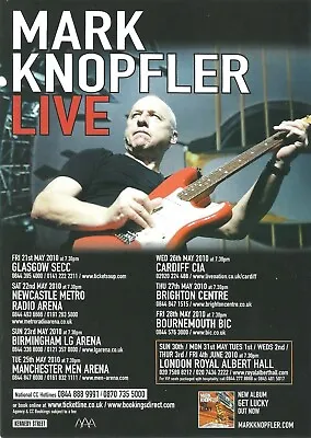Mark Knopfler (dire Straits) Get Lucky Tour 2010 Flyer • £0.99
