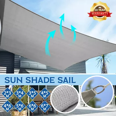 $45.89 • Buy Extra Heavy Duty Sun Shade Sail Outdoor Waterproof Canopy Awning Shade Cloth NEW