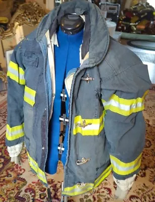 Vintage Retired Firefighter Turnout JACKET FIRE COAT USED Schuyler Hose Co. NY • $152