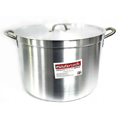 £201.99 • Buy Heavy Duty Casserole Aluminium Cooking Pot Pan Lid Catering 18''20''22'' GR-BASE