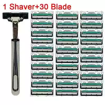 30 Razor Cartridge's Plus 1 Handle Men's Comfort Razor Blades Sure Grip Handle • $13.59