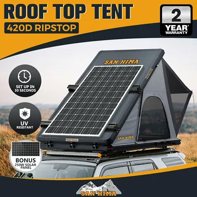 San Hima Kalbarri V2.0 Roof Top Tent Hardshell With Roof Rack + 250W Solar Panel • $3019.95