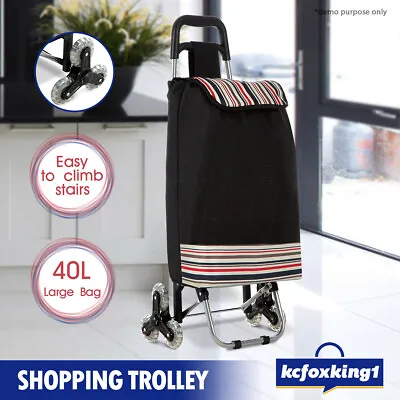 Shopping Cart Trolley Foldable Grocery Luggage Basket Bags Market Wheel Carts • $39.90