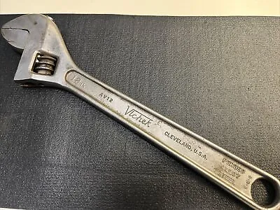 Vlchek 12” Adjustable Wrench  AV12 - Vintage Cleveland USA Tool • $14.99