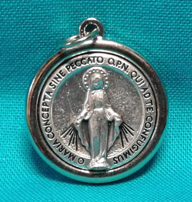 Catholic Medal 1  LATIN Miraculous Medal Blessed Mother Mary Made In ITALY ME1c • $1.95