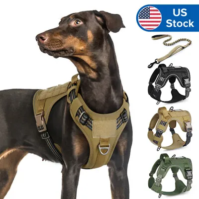 Rabbitgoo Military Tactical No Pull Dog Harness With Handle Adjustable Training • $22.99