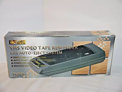 GPX VHS VCR Video Cassette Tape Rewinder Model TVR-91 Auto-Eject New Old Stock • $29.95