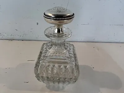 Antique Cut Glass Miniature Decanter With Sterling Stopper • $235