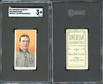 T206 Frank Chance Yellow Portrait HOF Cubs~~ SGC 3 ~~ Sovereign 460 Back *TOUGH* • $1699.99