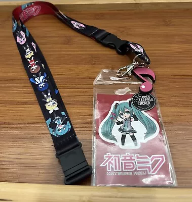 Anime Hatsune Miku Lanyard Strap ID Holder Badge Keychain Charm & Sticker • $18.99