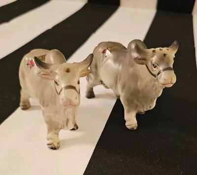 Vintage BRAHMA BULLS SALT AND PEPPER San Jacinto VICTORIA Ceramics JAPAN Rare • $9.77