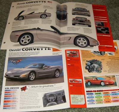 1998 Chevy Corvette Spec Info Poster Original Brochure Ad 98 99 C5 • $14.99