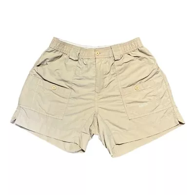 Aftco Men's Shorts Size 34 Tan Fish Tackle Bluewater Regular Fit Nylon RN 77697 • $25