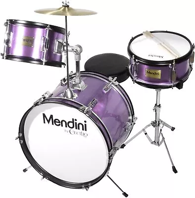 Mendini By Cecilio MJDS-3-PL 16  3-Piece Kids Drum Set - Purple Metallic • $60.96