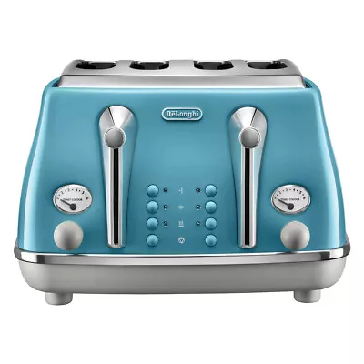 $149 • Buy Delonghi Icona Capitals 4 Slice Toaster Lisbon Azure CTOC4003AZ