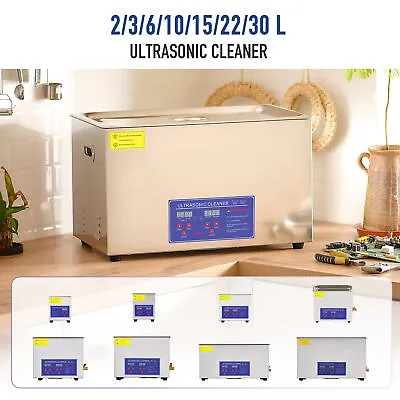 3-30L Ultrasonic Cleaner Sonic Container Cleaning Industry Heated W/ Timer SUS • $102.90