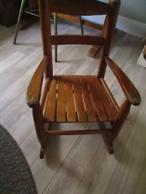 Vintage Handcrafted Maple Hardwood Childs/doll Sturdy-Rocking Chair • $35
