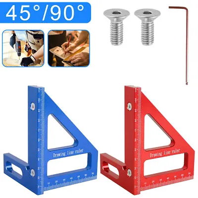 45/90Degree Gauge Right Angle Ruler Measuring Woodworking Carpenters Protractor♪ • $11.25