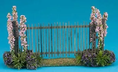 Dollhouse Miniature Handmade Fence With Pink Flowers • $30