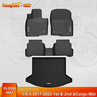 Floor Mat Liners For 2017-2024 Mazda CX-5 TPE Rubber 3D Mold All-weather Carpet • $50.99