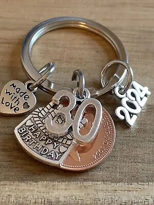 30th Birthday Gift For Her 1994 Coin Keyring In Gift Bag Please Choose • £7.99