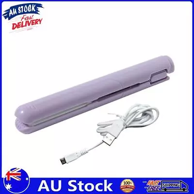 AU 2 In 1 Mini Curling Iron USB Splint Hair Curler Straightening Tool (Purple) • $11.19