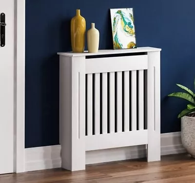 EHome Modern Radiator Cover With Vertical Slats In White Small Size - New • £29.99