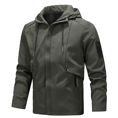 Mens Fashion Casual Windproof Zipper Hooded Windbreaker Autumn /Winter Jackets • $51.80