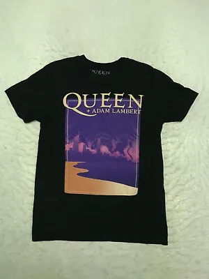Queen Adam Lambert Size M Short Sleeve Graphic Adult Black Tee T-Shirt • $15