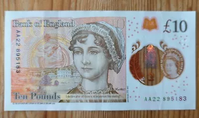 “AA22” First Prefix Bank Of England £10 Polymer Ten Pounds Collectable Rare Note • £22