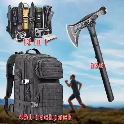 Outdoor Emergency Survival Gear Kit Camping Tools Tactical Backpack Hammer • $39.99