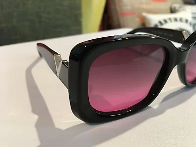 Vintage 90s/00s Black Glam  V  Valentino Sunglasses Purple Gradient Lenses  • $54