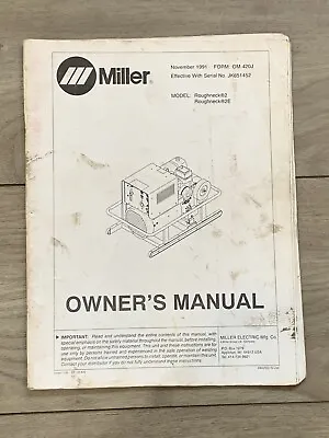 1988 Miller Roughneck2/2E Owners Manual Arc Welding Power Source Guide • $28.79