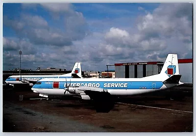 Airplane Postcard Intercargo Service Airlines Vickers Vanguard 9530 F-GEJF BW9 • $3.99