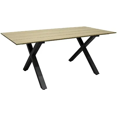 $439 • Buy Burmese Outdoor Dining Table Wooden Finish 6 Seater