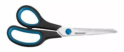 Westcott Scissors Easy Grip 8 Inch Ergonomic Rubber Soft Grip • £4.55