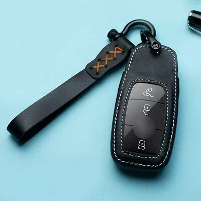 Leather Full Sealed Car Key Cover Fob For Mercedes Benz E300 E400 S450 2017+  • $20.77