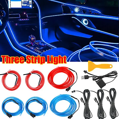 3 IN 1 LED Light Car Interior Decor Atmosphere Wire Strip Light Lamp Accessories • $9.99