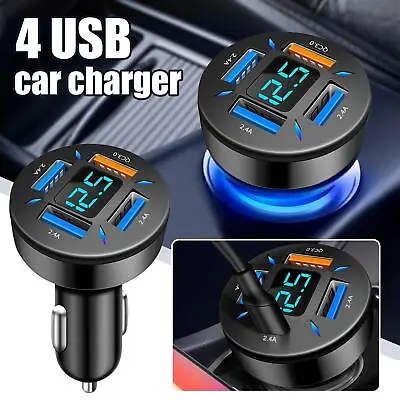 Universal 4-Port USB Car Charger 12V Lighter Socket Adapter Plug Fast Charg HOT. • $2.68