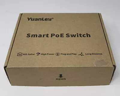 YuanLey 6 Port Smart Ethernet Switch With 4 Port PoE 10/100Mbps YS042F-P - NEW • $44.95