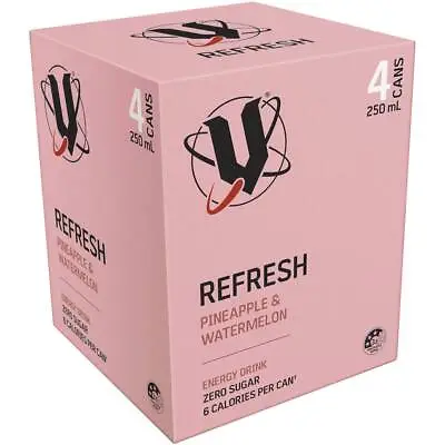 V Refresh Pineapple Watermelon Energy Drink Can 250ml X 4 Pack • $21