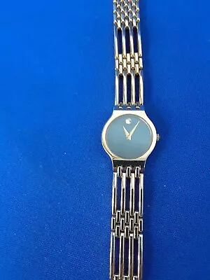 Movado Esperanza Slim Museum Women's Watch Black Dial Gold Plated 88 A1 1821 • $150