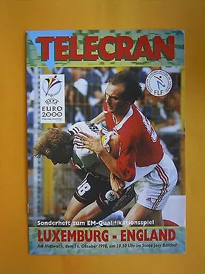 £6.99 • Buy UEFA European Championship Qualifier - Luxembourg V England - 14th October 1998