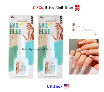 2 PCs Nail Glue For Fast Dry & Long Lasting - S.he Nail Glue Alpha Cyanoactylate • $8.99